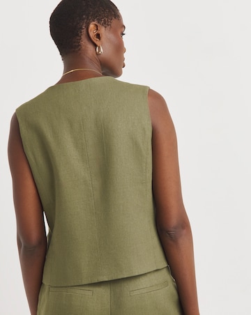 Linen Button Front Waistcoat