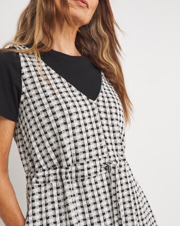 Check Jersey Pinafore Dress