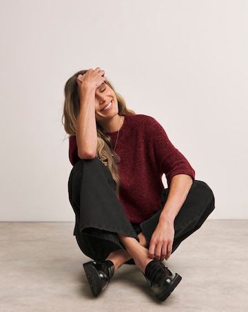 Anthology Burgundy Knitted Short Sleeve Jumper