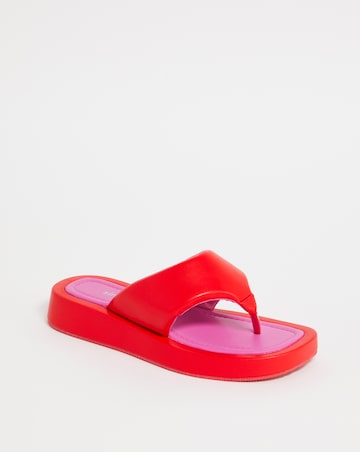 Shalia Volume Toe Post Flat Sandals Ex Wide Fit Simply Comfort