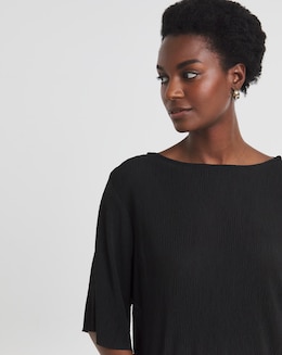 Angel Sleeve Bubble Hem Textured Top