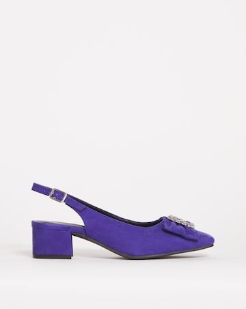 Joanna Hope Diamante Trim Slingback Shoe Wide Fit (E)