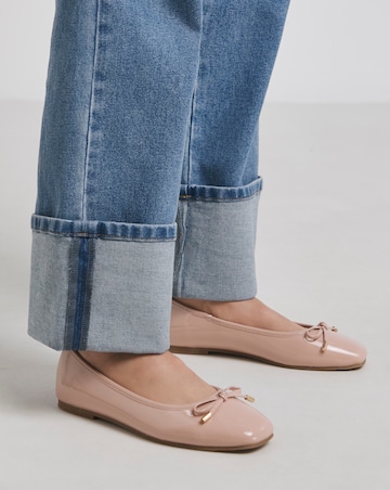 Evar Square Toe Ballerina Shoes - Extra Wide Fit (EEE)