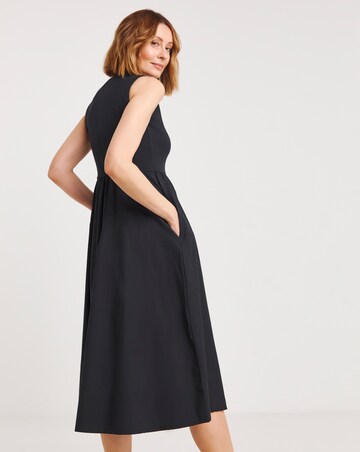 Poplin Rib Sleeveless Smock Dress