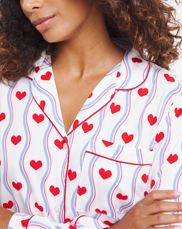 Chelsea Peers Jersey Heatwave Stripe Heart Print Pyjama Set