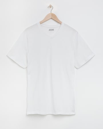 Pure Cotton V-Neck T-Shirt- White