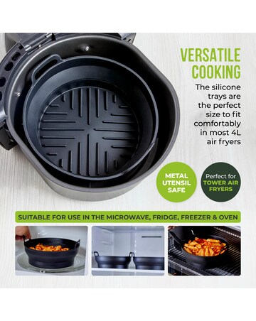 Tower Set of 2 Round Foldable Air Fryer Trays