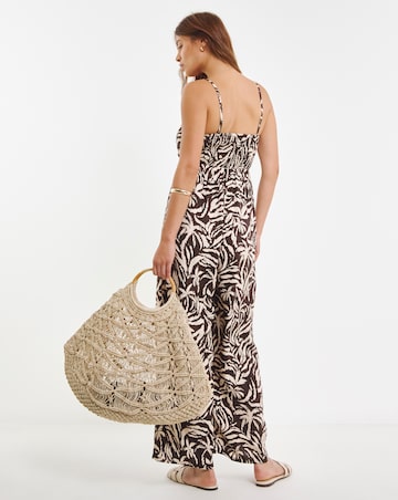 Palm Print Beach Jumpsuit