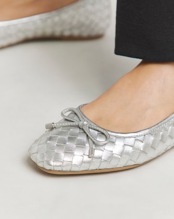 Monaco Woven Leather Ballerinas - Wide Fit (E)