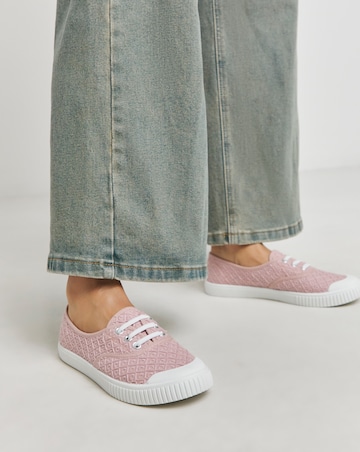 Birney Lace Up Plimsole Trainers - Standard Fit (D)