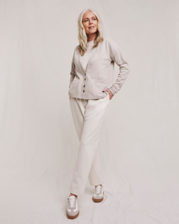 Julipa Brushed Pure Cotton Jersey Rib Cardigan