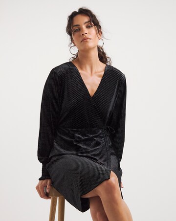 Velvet Glitter Wrap Dress
