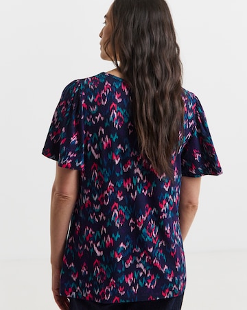 Angel Sleeve Button Front Top
