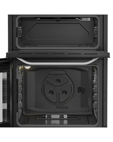 Hotpoint HTG6GDCW 60cm Gas Twin Cooker with Glass Lid - White