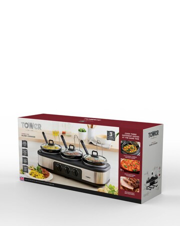 Tower T16015 3 x 1.5 Litre Pot Slow Cooker