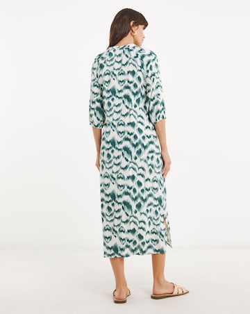 Button Through Kaftan Dress