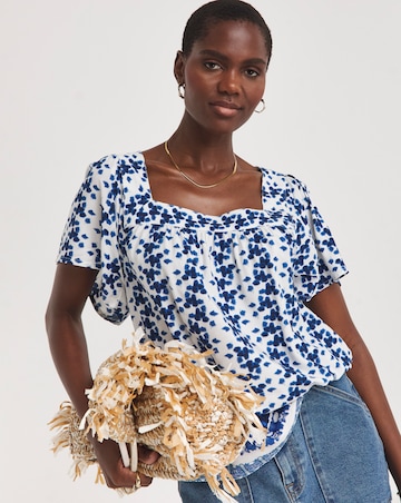 Square Neck Half Sleeve Top