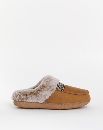 Cushion Walk Faux Fur Cosy Stitch Slippers E Fit