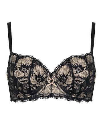 Pour Moi Atelier Lace Balcony Wired Non Pad Bra Black/Cosmetic