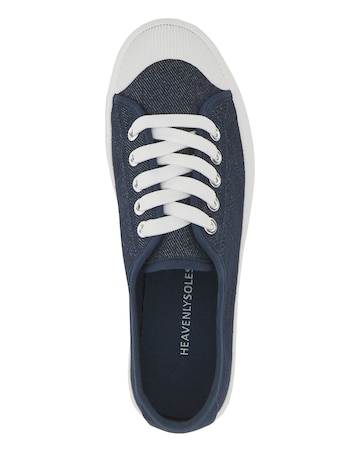 Heavenly Soles Canvas Lace Up Shoes - Wide Fit (E)