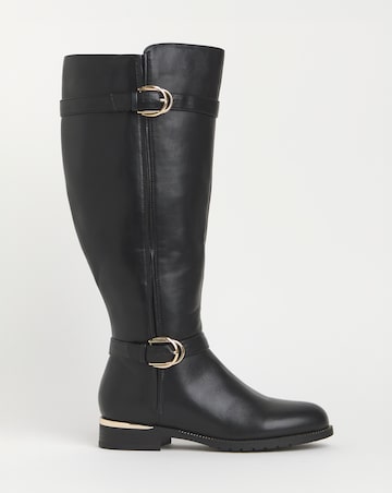 Heavenly Soles Cameron Knee High Boots - Extra Wide Fit (EEE) & Super Curvy Calf