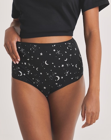 Pretty Secrets (7 Pack) Cotton Full Fit Knickers Grey Stars