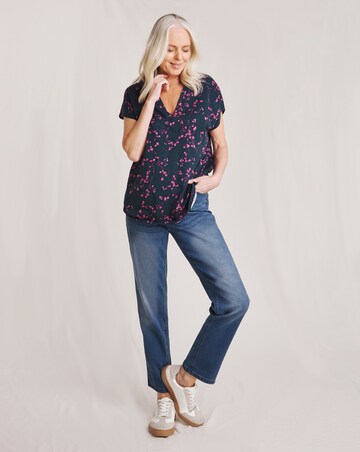 Julipa Notch Neck Pure Cotton T-Shirt