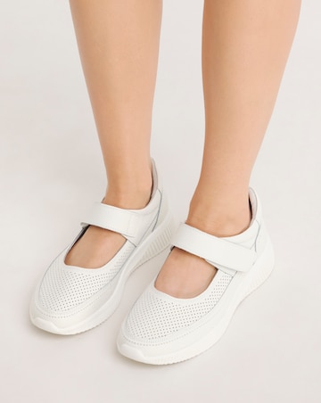 Rochelle Leather Bar Trainers Extra Wide EEE Fit