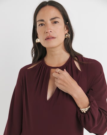 2 In 1 Pleated Keyhole Detail Dress