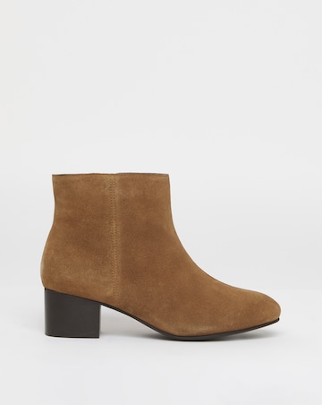 Chiba Suede Low Block Heel Ankle Boot - Extra Wide Fit (EEE)