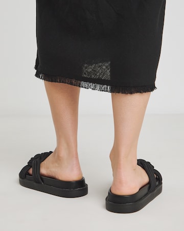 Simply Be Nevada Woven Sliders - Wide Fit (E)