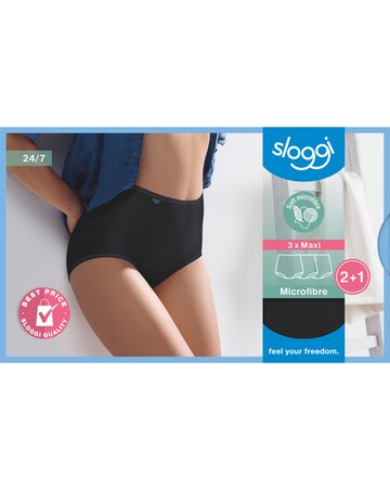 Sloggi 3Pack Microfibre Maxi Knickers Black