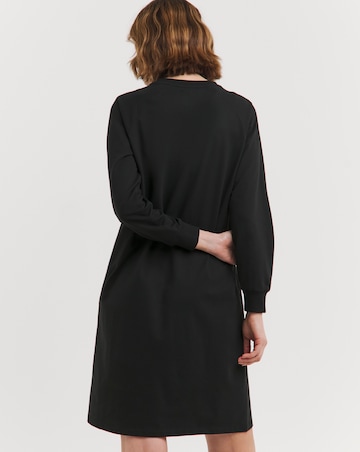 Black Crew Neck Sweat Dress