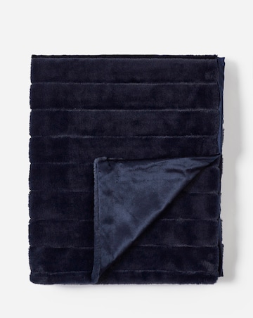 Large Ribbed Faux Fur Throw