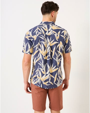 FatFace Palm Print Short Sleeve Shirt - Black