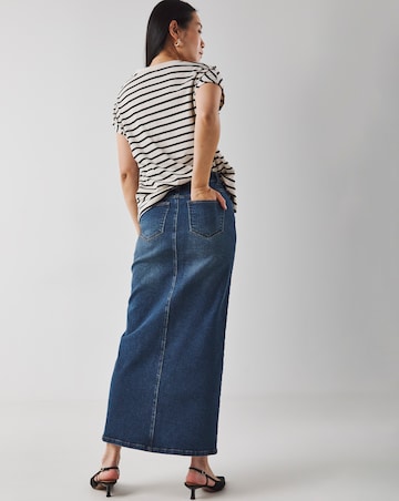 Western Blue Magisculpt Maxi Denim Skirt