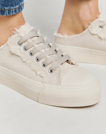 Bowie Raw Edge Slip on Trainers - Wide Fit (E)