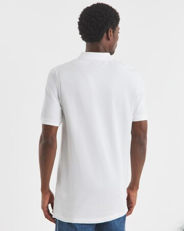 Pure Cotton White Pique Polo Extra Long Length- White