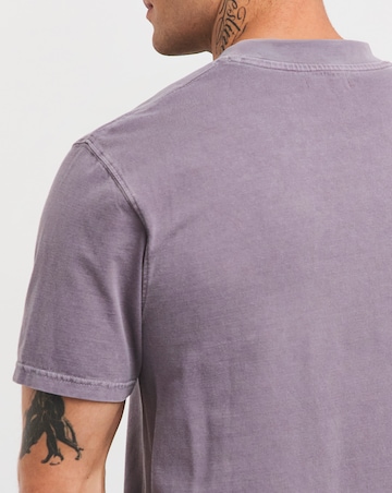 Relaxed Fit Acid Wash T-Shirt- Mauve