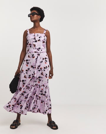 Printed Waist Apron Dress