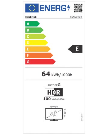 Hisense 55A6QTUK 55in 4K Ultra HD HDR LED Smart TV