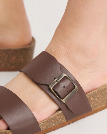 Lima Leather Buckle Footbed Mule Extra Wide EEE Fit