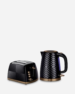 Russell Hobbs Groove Kettle &amp; Toaster Bundle Black