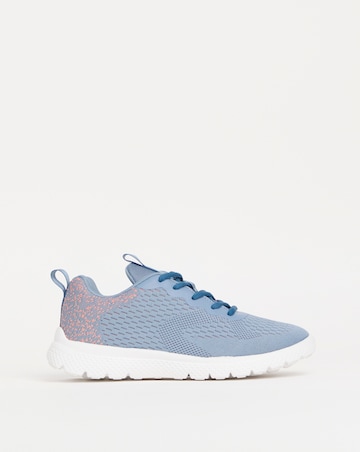 Cushion Walk Light Blue Lace Up Trainers -Wide Fit (E)