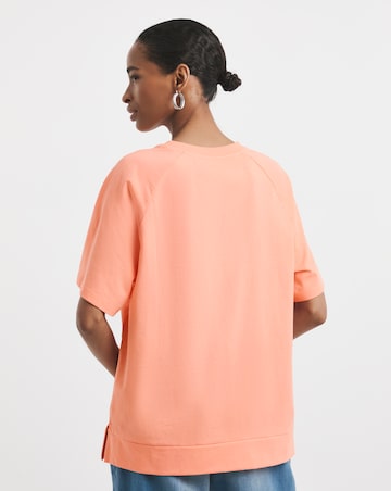 Pure Cotton Crew Neck Raglan T-shirt