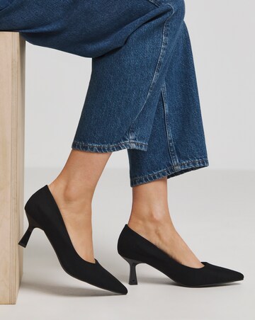 Heavenly Soles Connie Kitten Heel Pointed Court Shoe - Wide Fit (E)