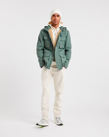 Khaki 4 Pocket Hooded Cotton Jacket