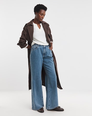 Authentic Blue Elasticated Wide Leg Jeans