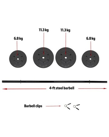 Marcy MWB-36780b Starter Weight Bench with 36kg Weight Set
