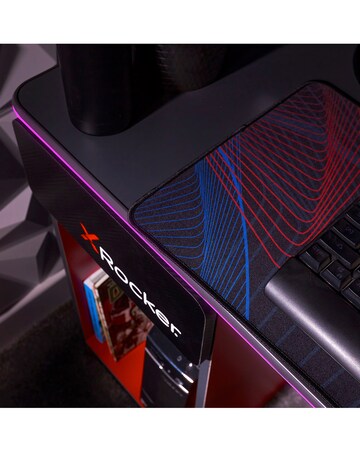 X Rocker Carbon-Tek Desk with Wireless Charging and Neo Fiber LED